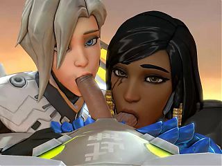 Mercy And Pharah Tag Teaming A Dick 