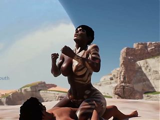 Buff Tribal Woman Gets Creampie From Tourist - 3D Animation